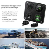 LED Rocker Switch Panel Dual USB