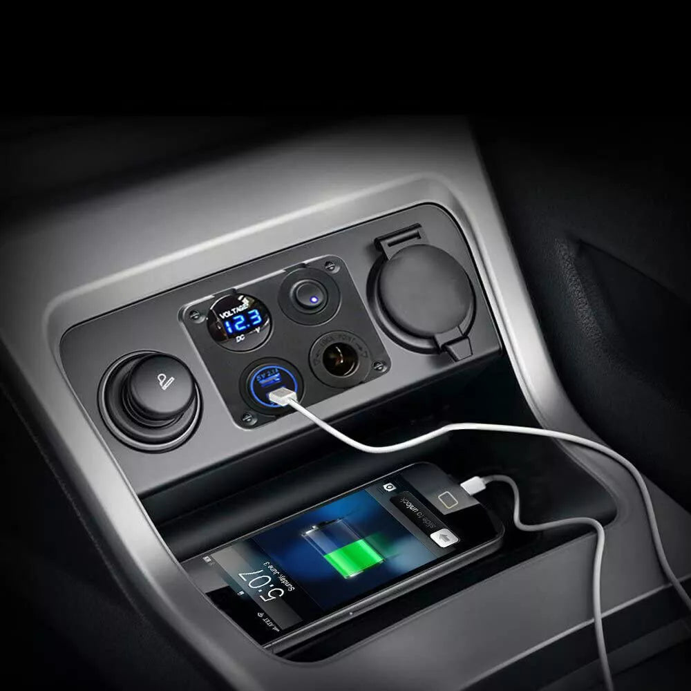 Dual USB LED Rocker Switch Panel