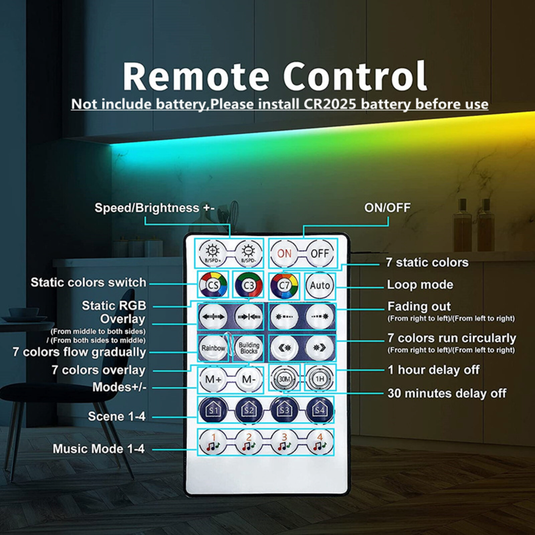 20m LED Strip Light RGB Bluetooth Control