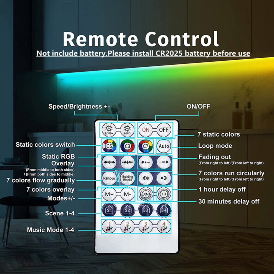 3m LED Strip Light RGB Bluetooth Control