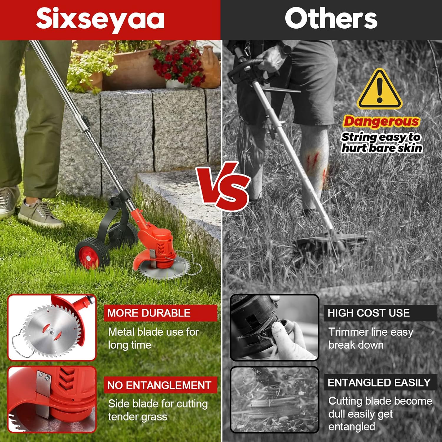 Lawn Mower Cordless Weed Cutter Garden Trimmer
