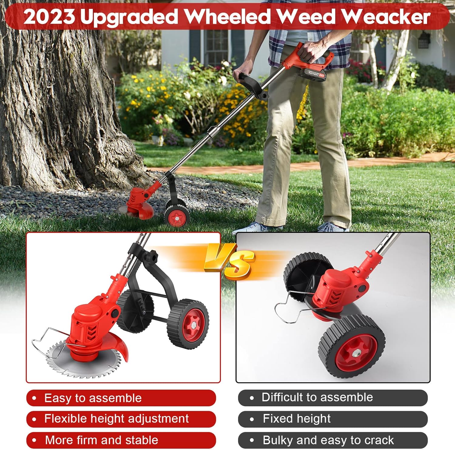 Lawn Mower Cordless Weed Cutter Garden Trimmer