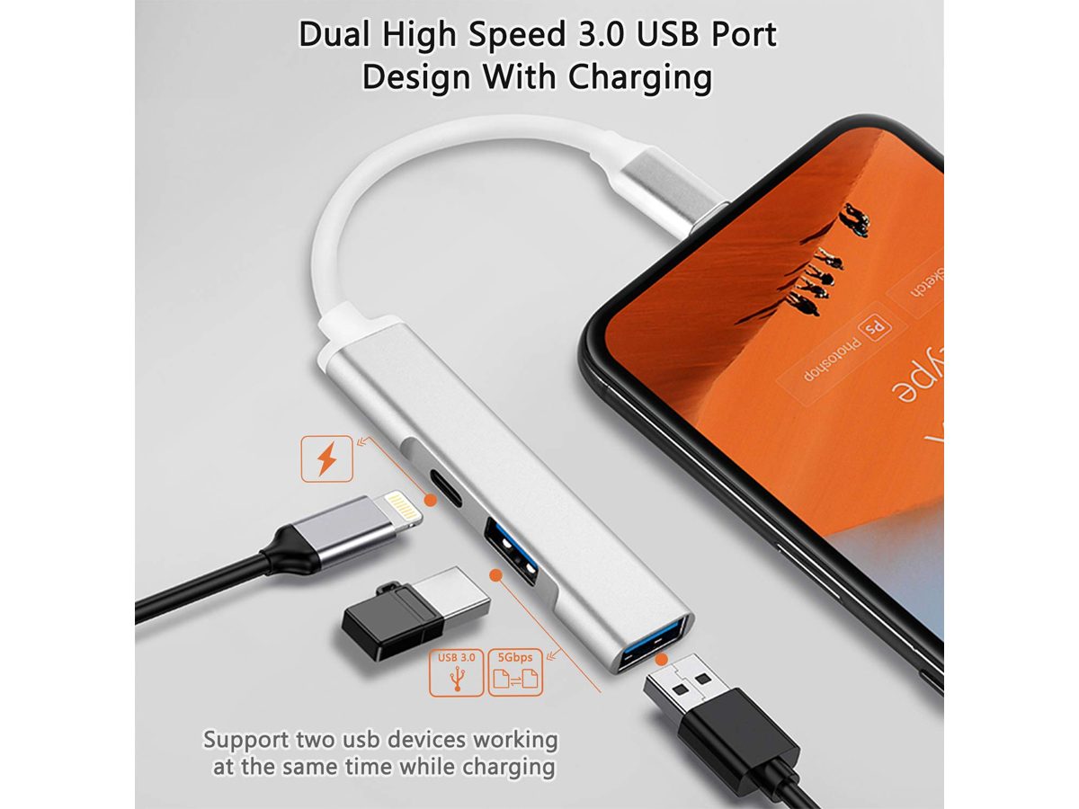 Lightning To USB 3 Port OTG adapter
