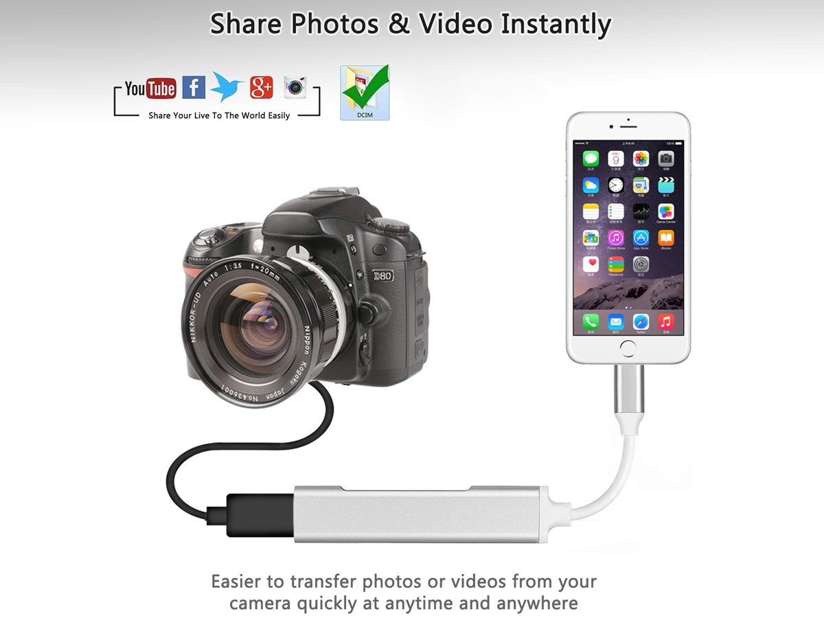 Lightning To USB 3 Port OTG adapter