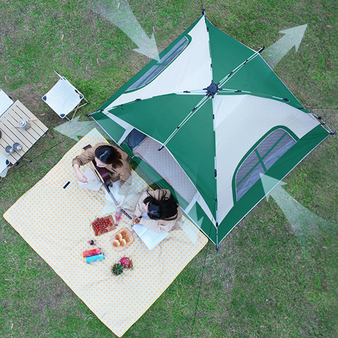 Camping Tent 3-5 Person Heavy Fabric Material (Green)