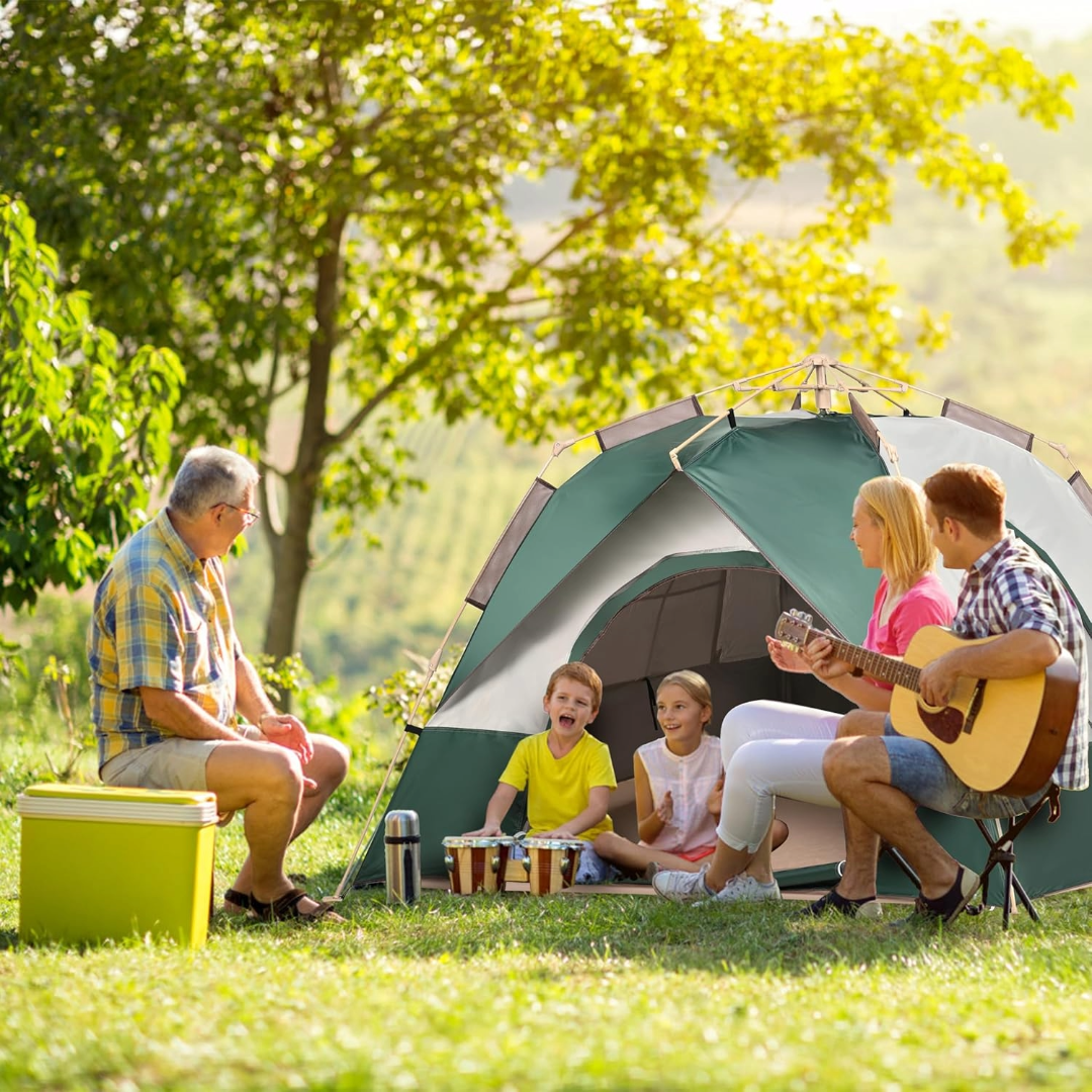 Camping Tent 3-5 Person Heavy Fabric Material (Green)