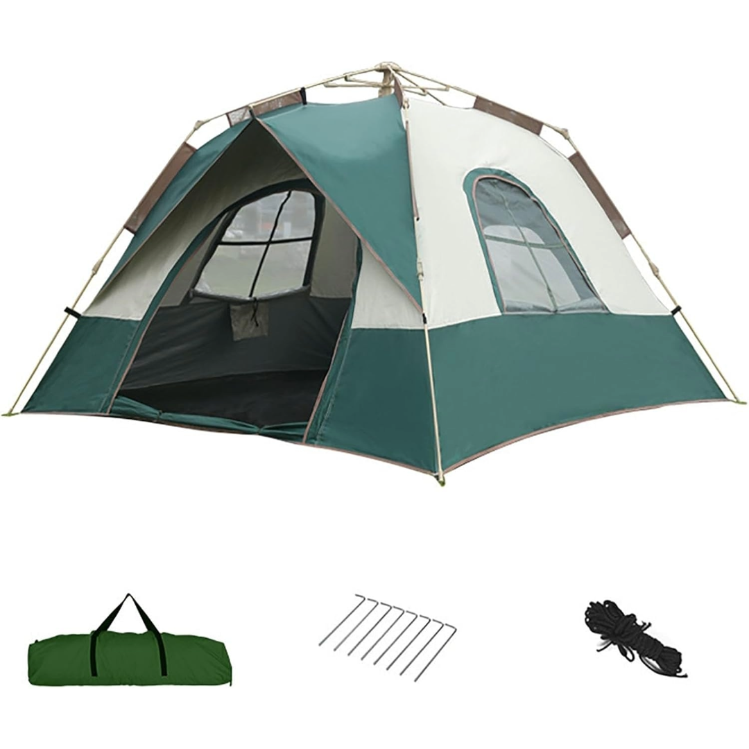 Camping Tent 3-5 Person Heavy Fabric Material (Green)