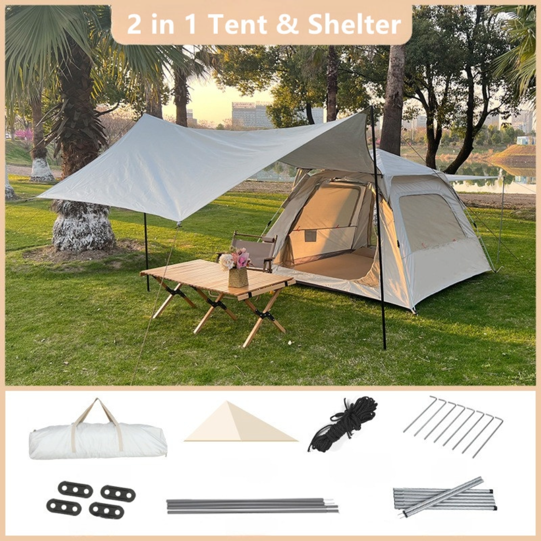 Camping Tent With Canopy 3-5 Person Tent