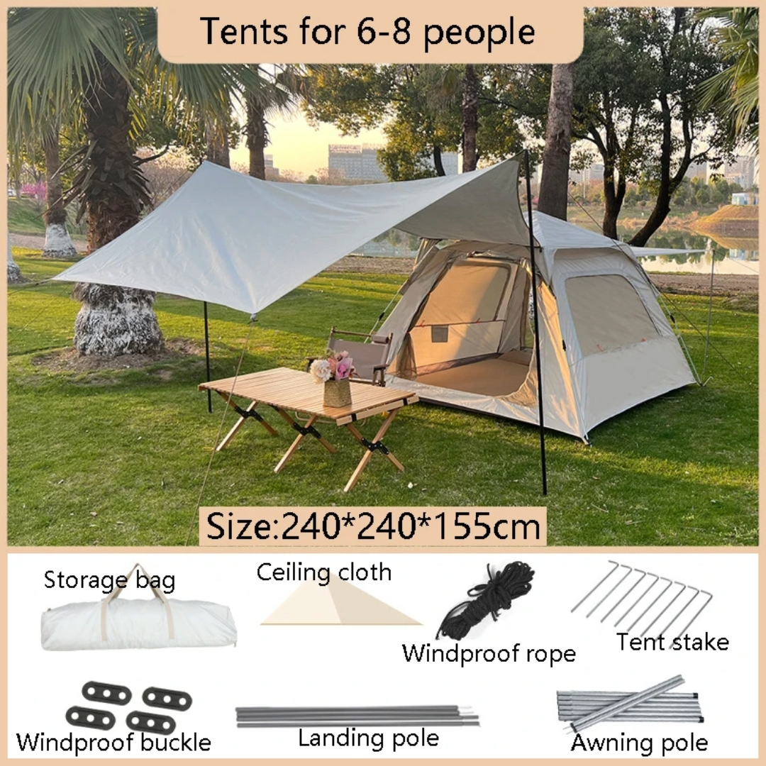 Camping Tent With Canopy 3-5 Person Tent
