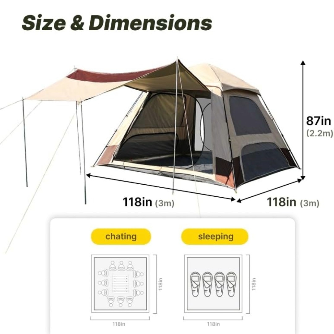 Camping Tent with Canopy