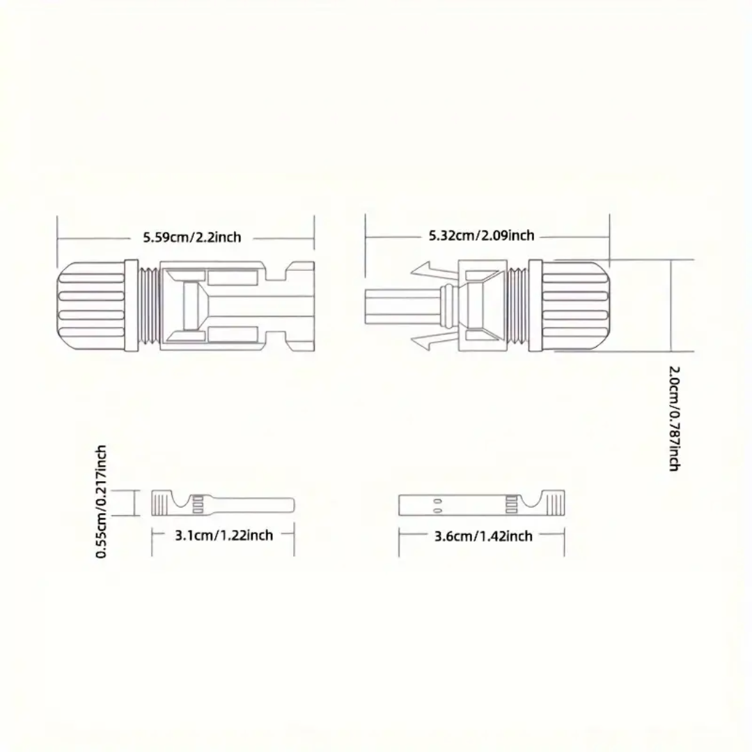 10 Pair MC4 Solar Panel Connectors Male Female