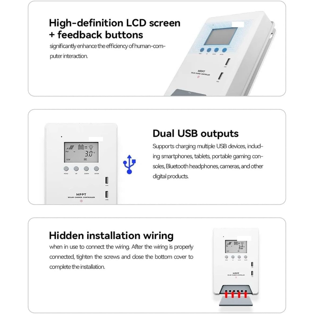 40A MPPT Solar Charge Controller RV Charging