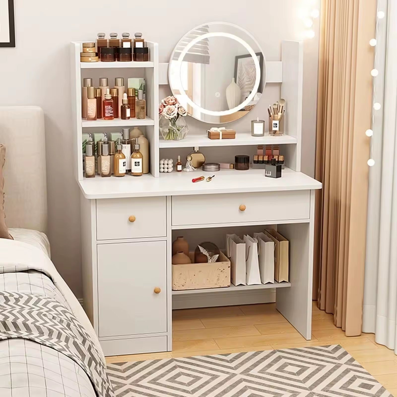 Dressing table with LED Mirror