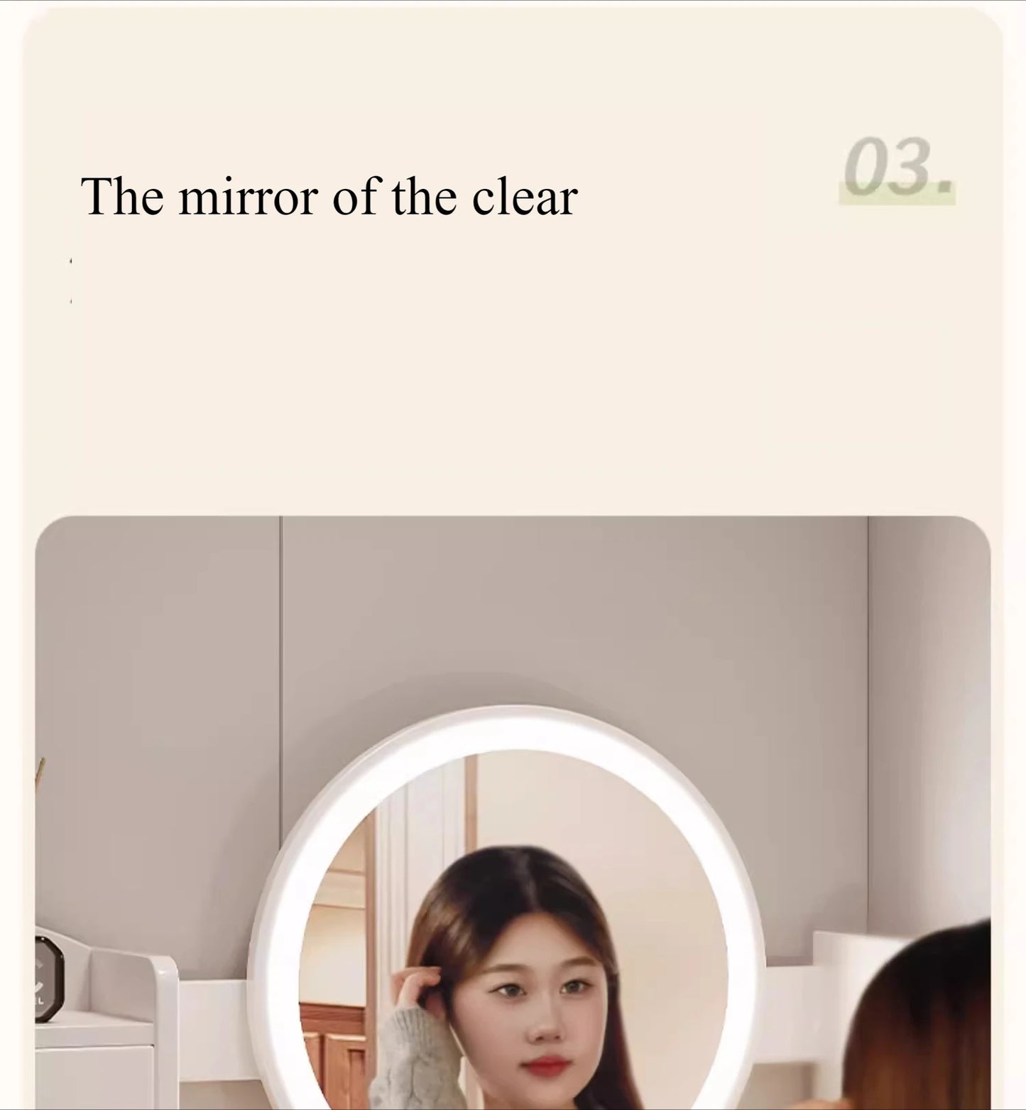 Dressing table with LED Mirror