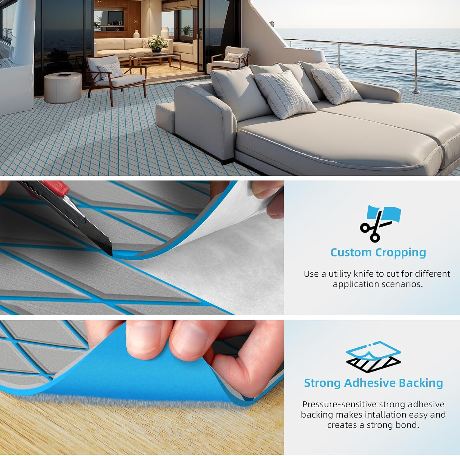 Marine Carpet Teak Boat Flooring Mat