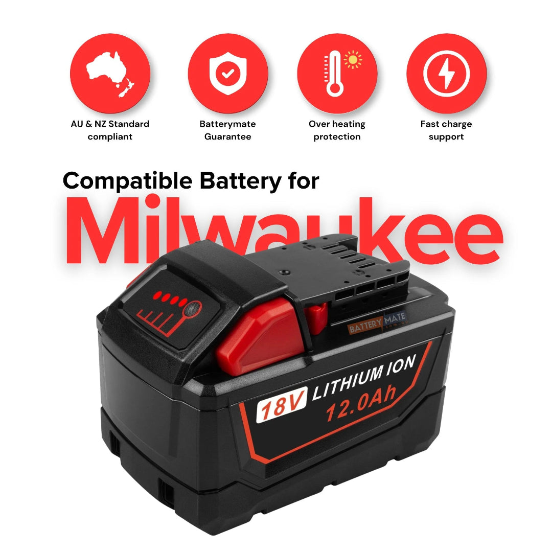 Replacement Milwaukee Battery M18 18V 12Ah Battery