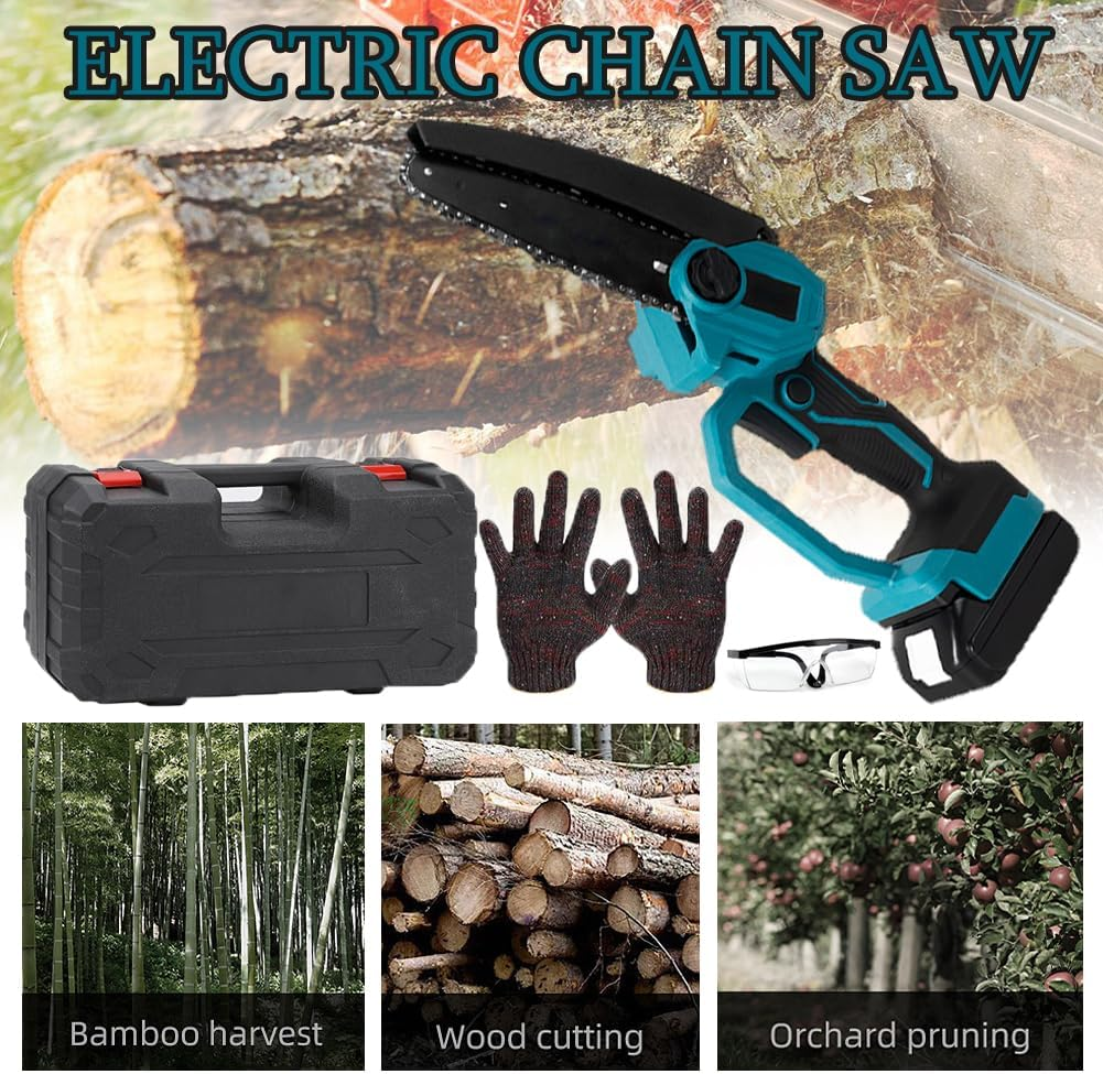 Mini Chain saw Cordless Power Chain Saws 6" with Extension Pole & Battery System