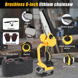 Mini Chain saw Cordless Power Chain Saws 6" with Extension Pole & Battery System