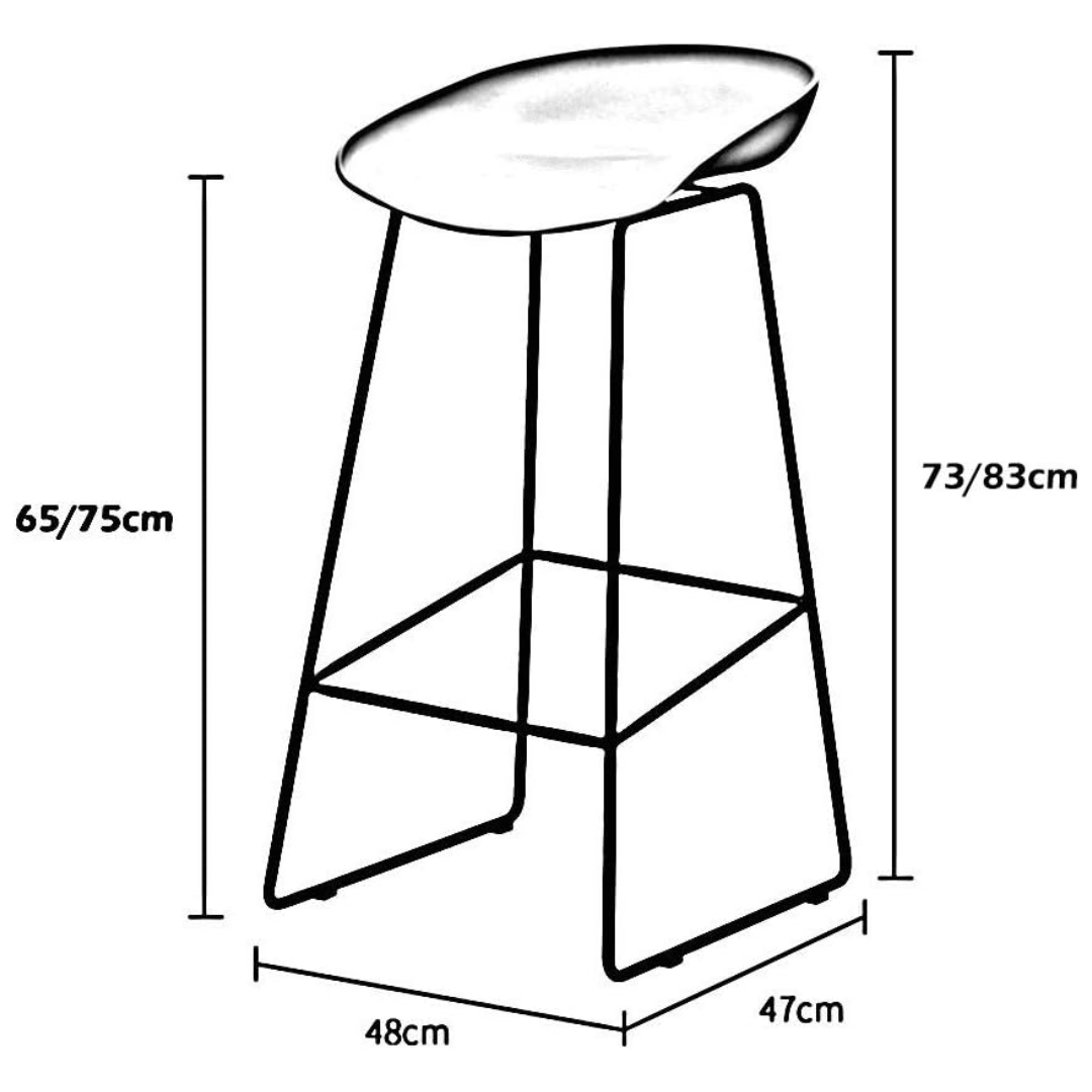 Modern Scandinavian Bar Stool Metal Leg BarStool