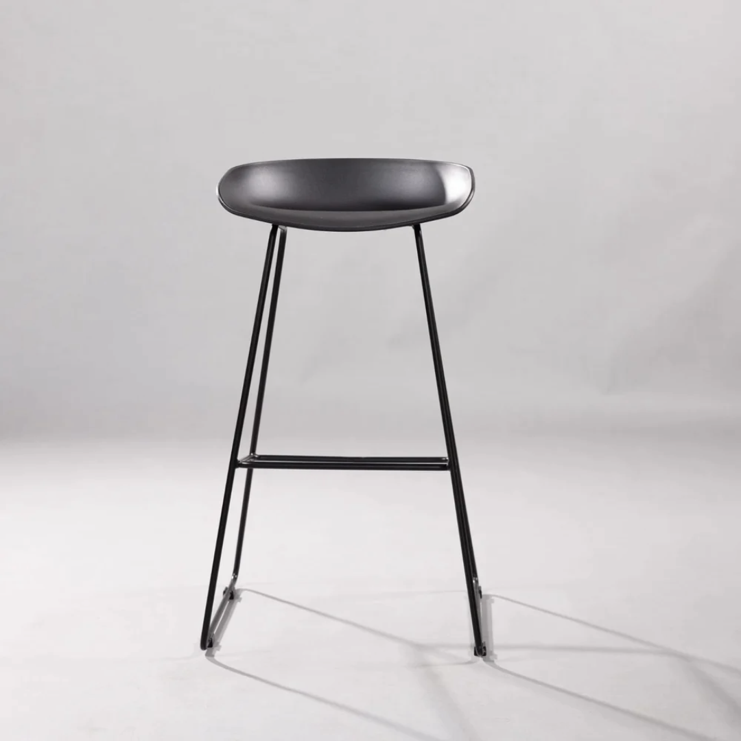 Modern Scandinavian Bar Stool Metal Leg Bar Stool (Grey)