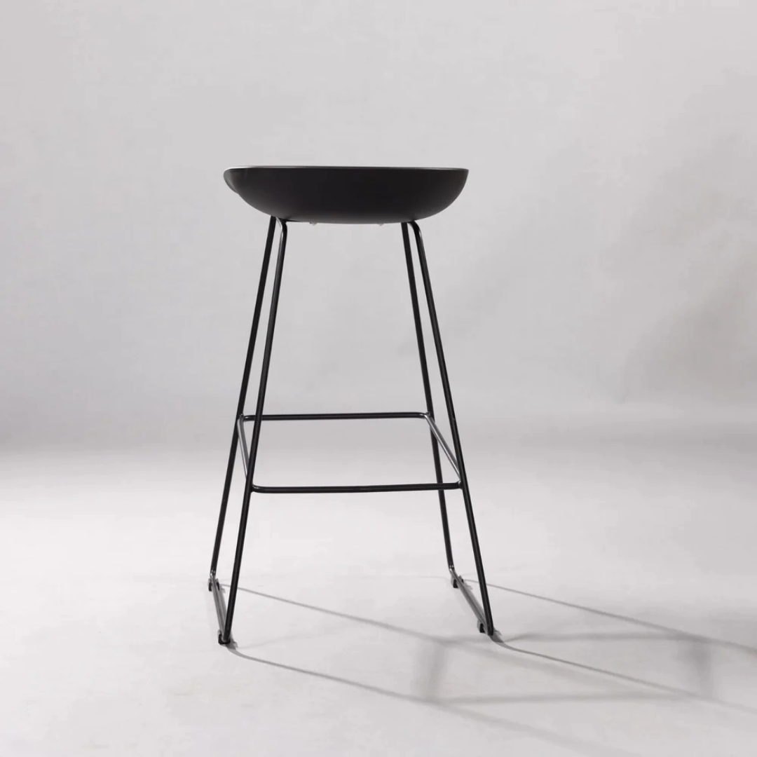 Modern Scandinavian Bar Stool Metal Leg Bar Stool (Grey)