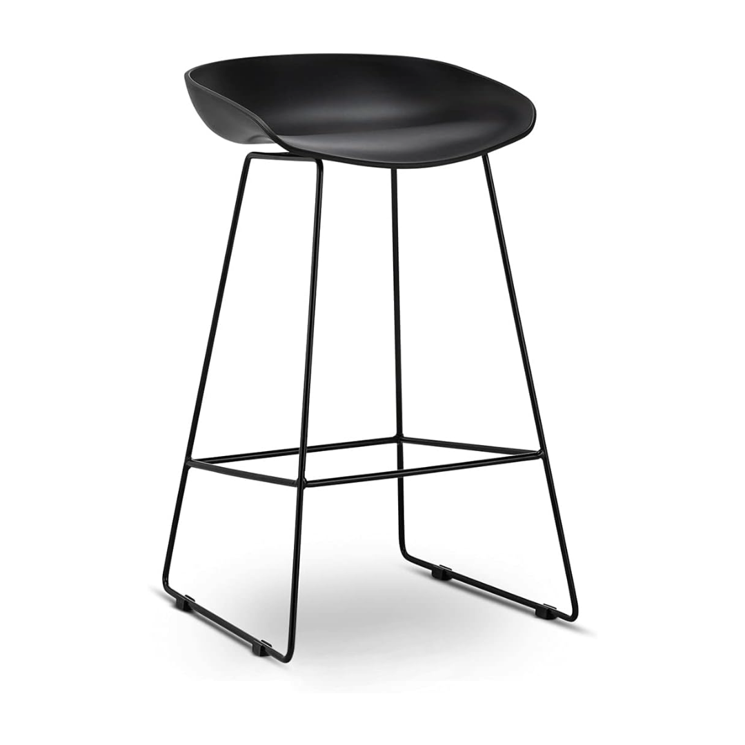 Modern Scandinavian Bar Stool Metal Leg Bar Stool (Grey)