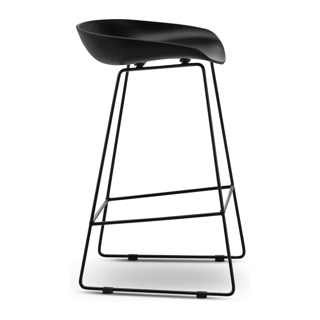 Modern Scandinavian Bar Stool Metal Leg Bar Stool (Grey)