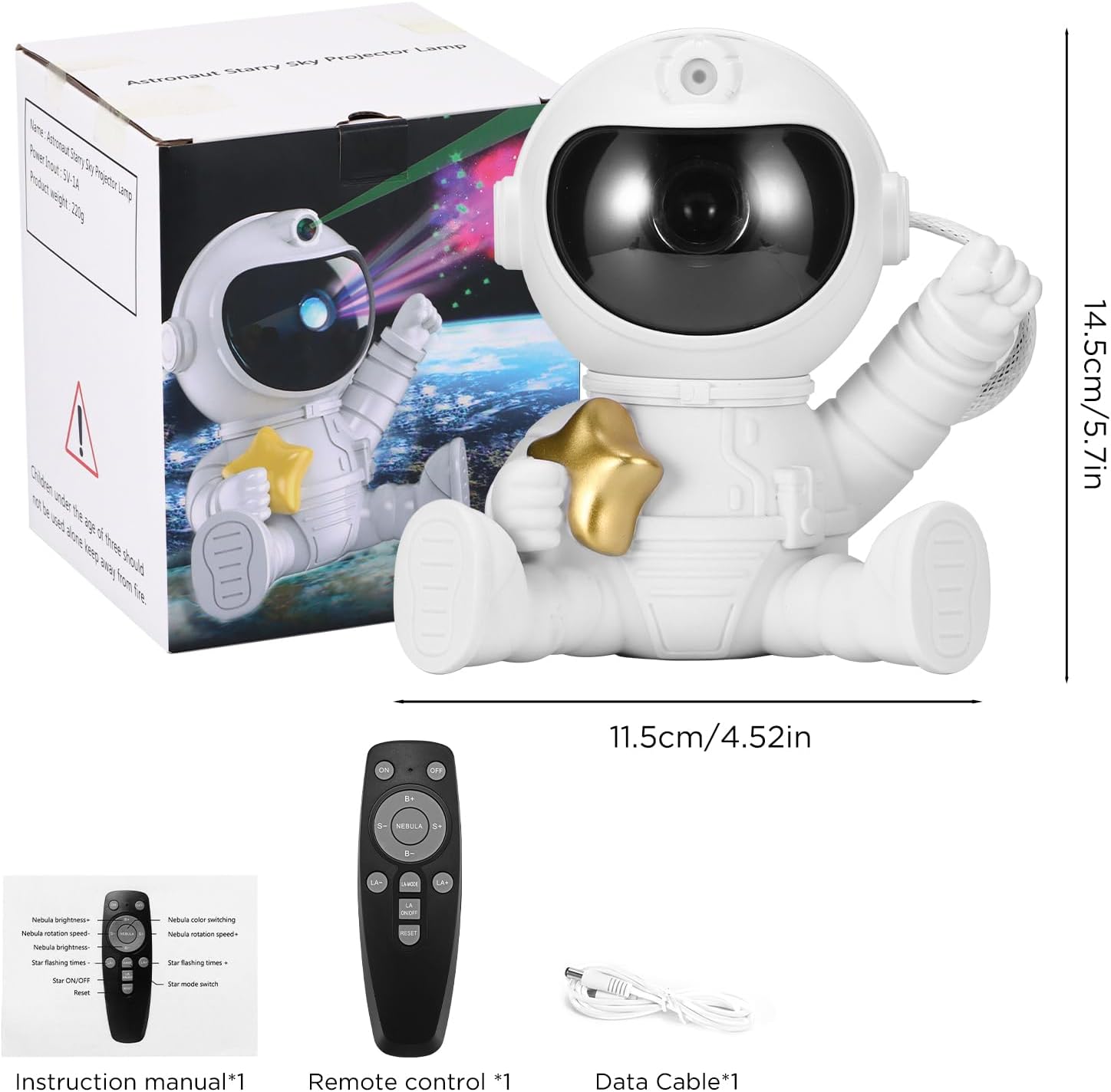 Astronaut Galaxy Night Light Projector (Star)