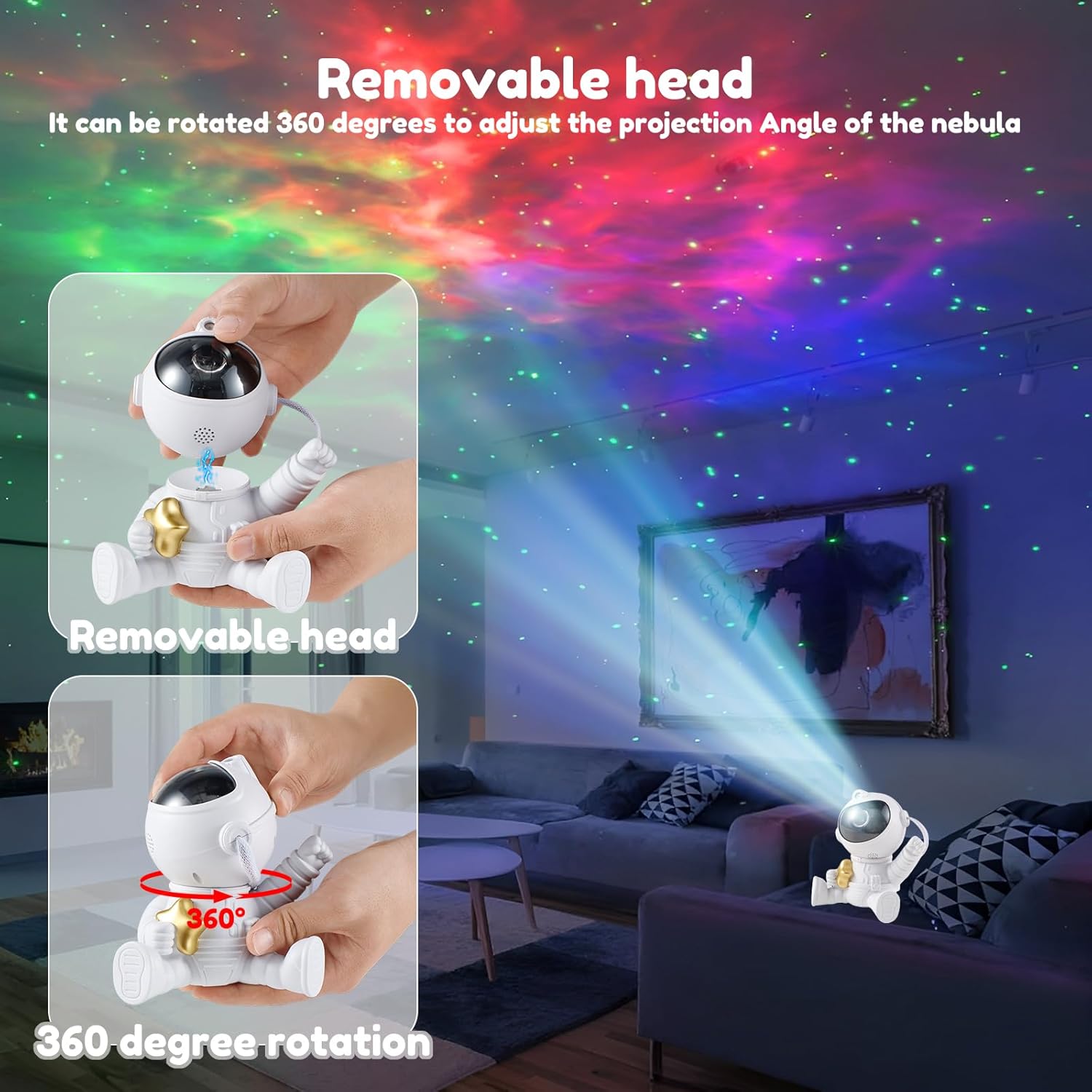 Astronaut Galaxy Night Light Projector (Star)