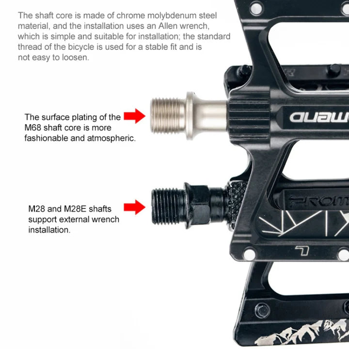 Mountain Bike Pedal Non Slip Du Bearings Classic Design (Black)