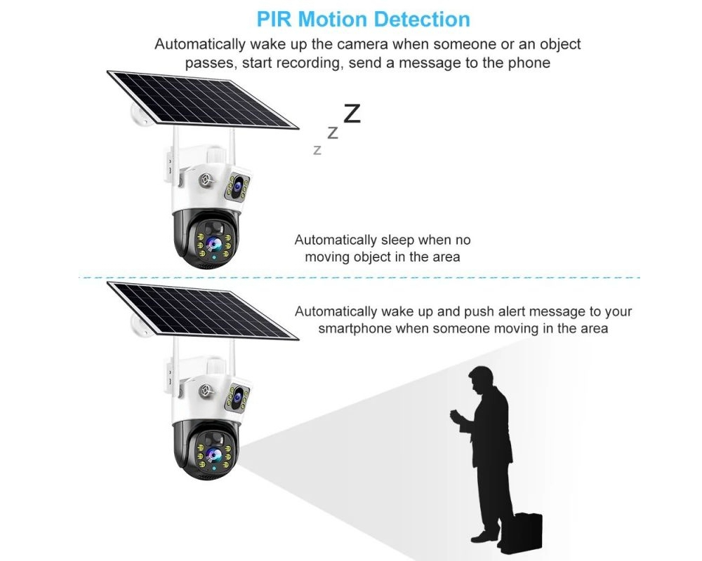 Outdoor Solar Wifi Security Camera 1080P
