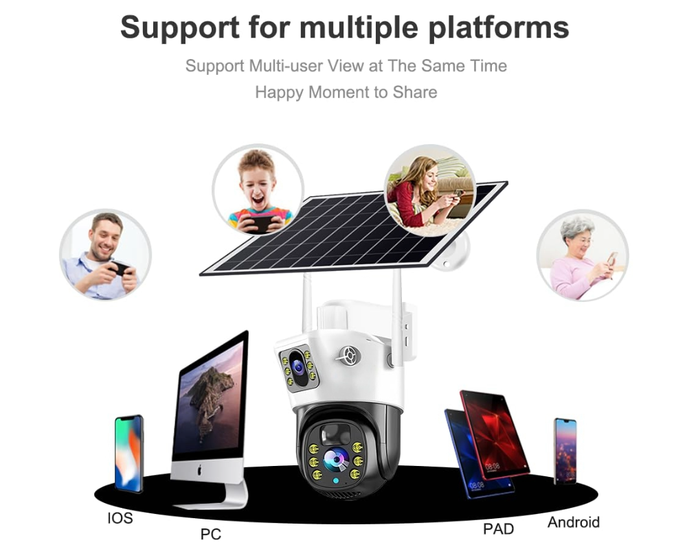 Outdoor Solar Wifi Security Camera 1080P