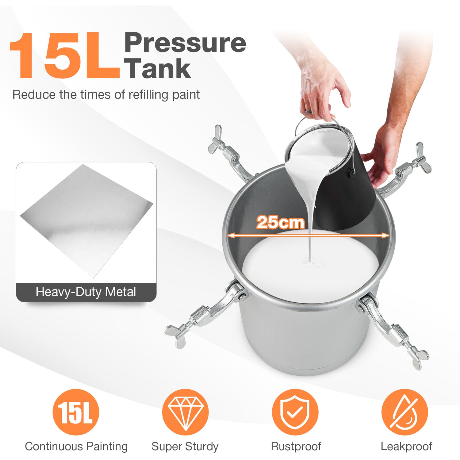 Commercial Paint Pressure Tank Paint Spray 15L