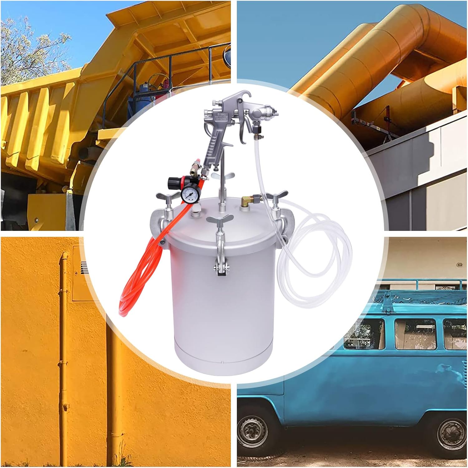 Commercial Paint Sprayer Pressure Tank Paint Spray Gun 15L