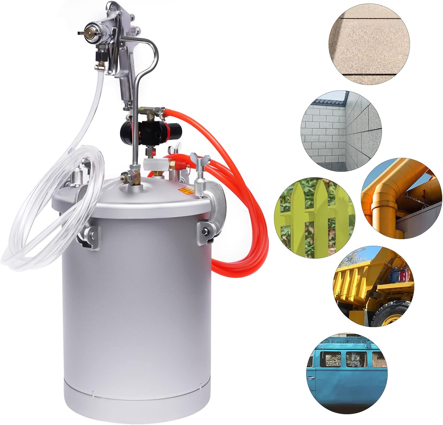 Commercial Paint Sprayer Pressure Tank Paint Spray Gun 15L