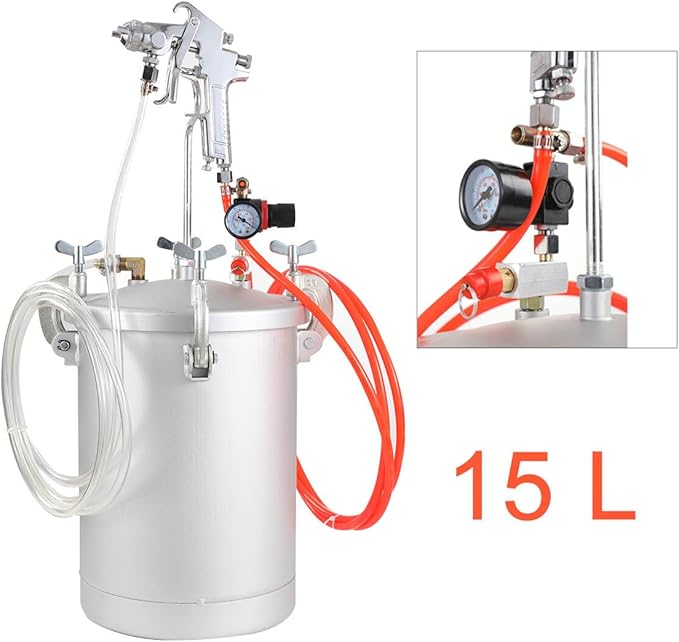 Commercial Paint Sprayer Pressure Tank Paint Spray Gun 15L