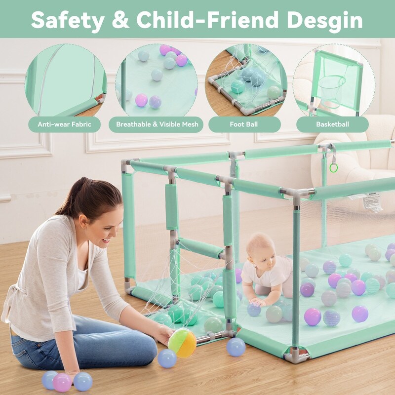 Baby Kids Playpen Fence Gate Wall Fence