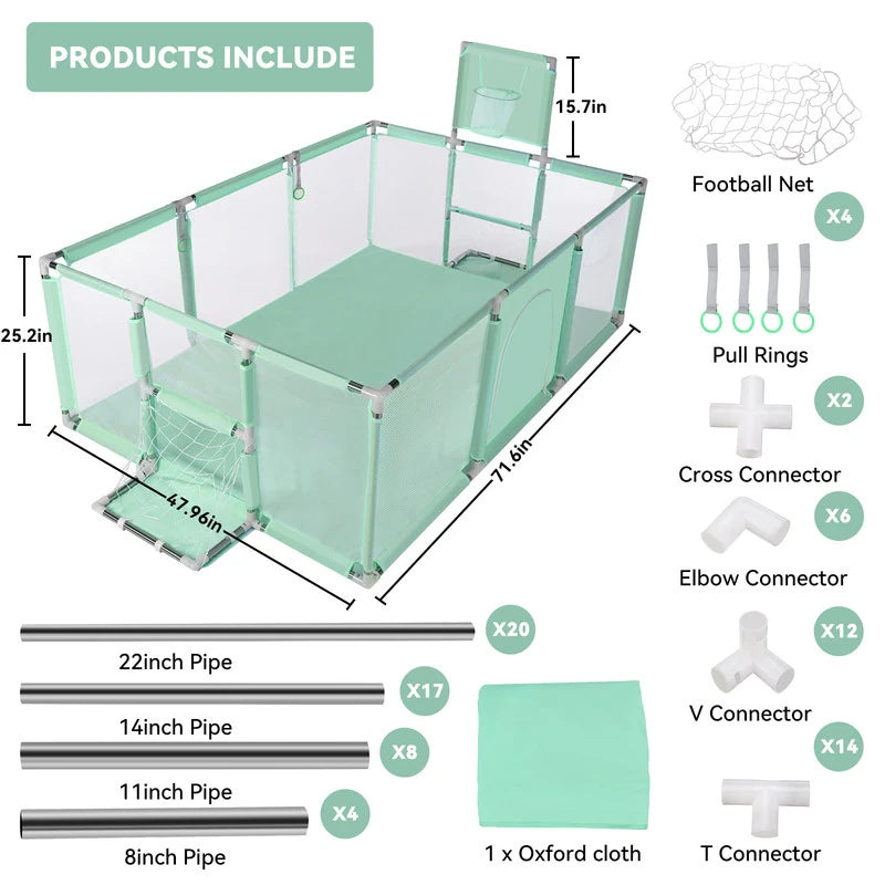 Baby Kids Playpen Fence Gate Wall Fence