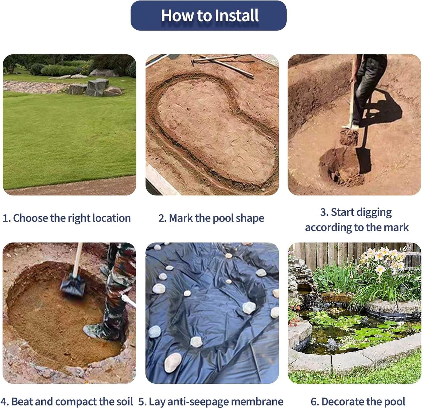 Pond Liner 10 x 6m 0.5mm HDPE