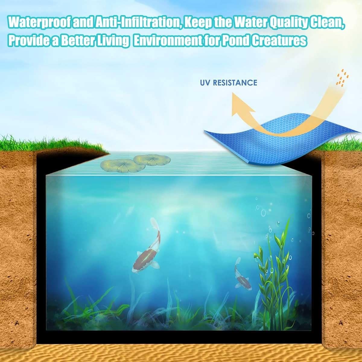 Pond Liner 10 x 8m 0.5mm HDPE