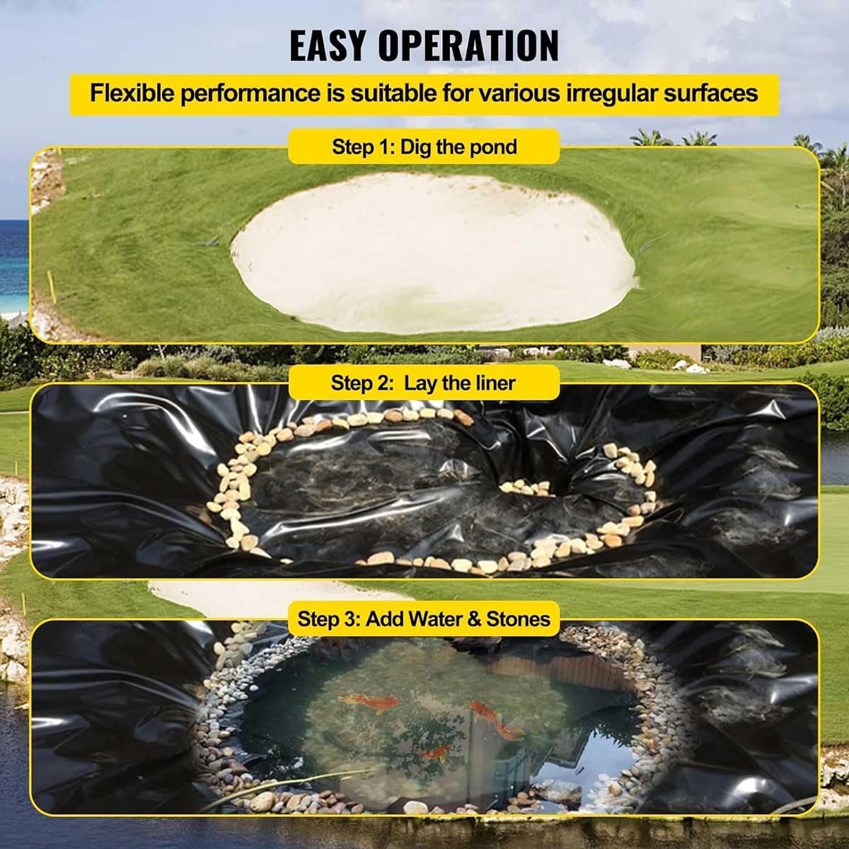 Pond Liner 10 x 8m 0.5mm HDPE