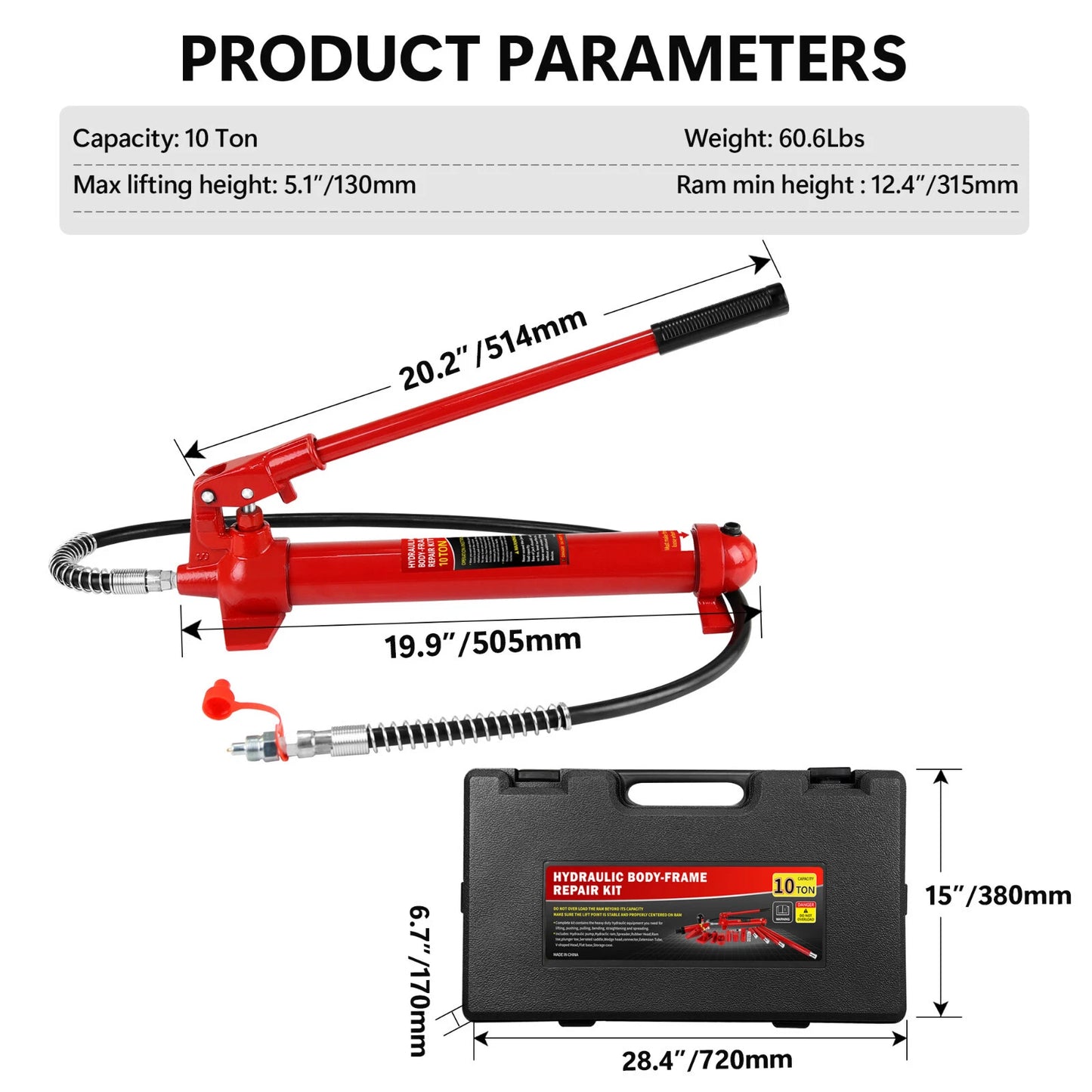 Porta Power 10T Hydraulic Ram Jack Panel Pack