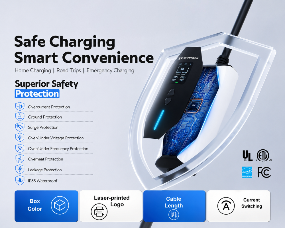 Portable EV Charger Type 1 Charger 15A 5M