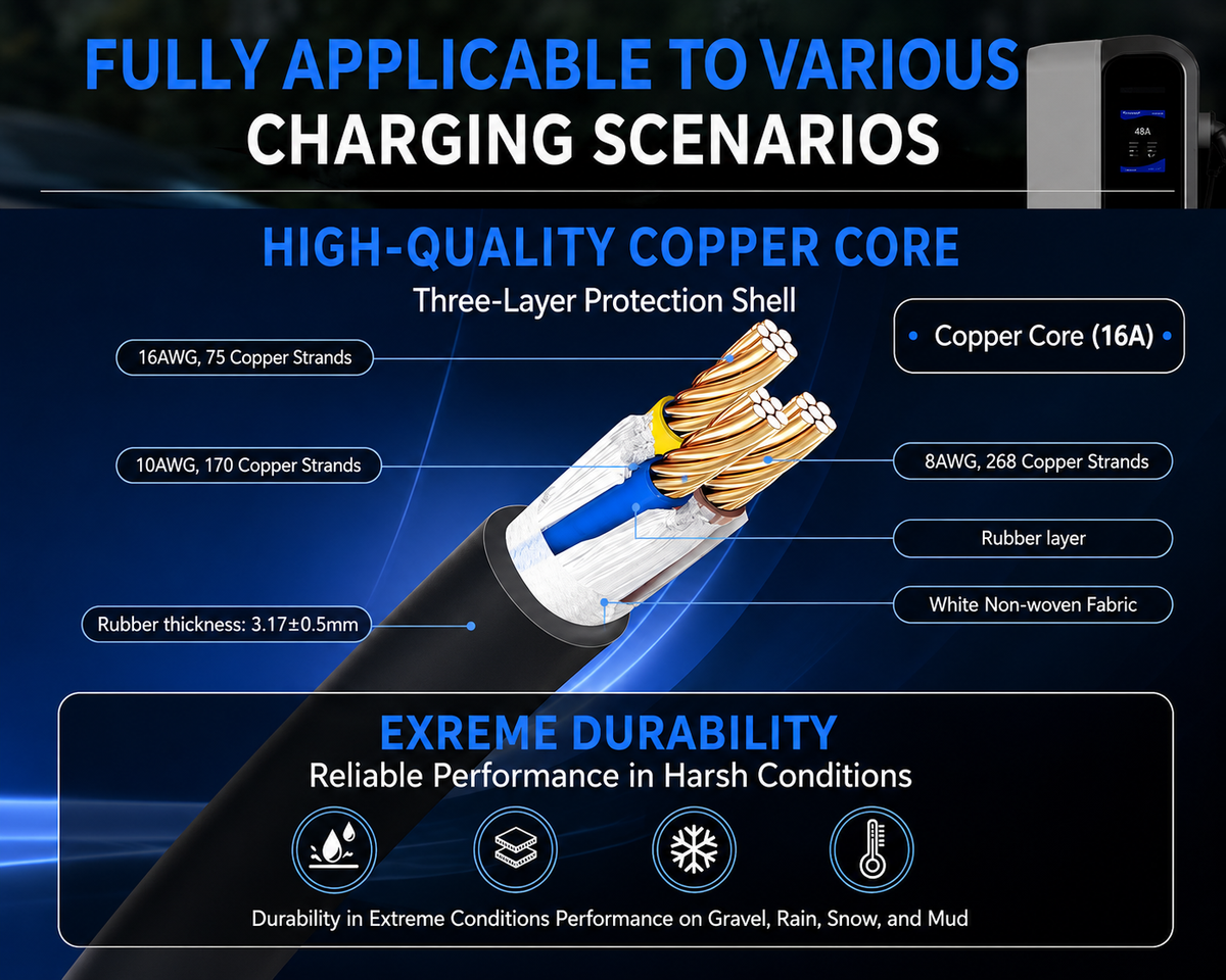 Portable EV Charger Type 1 Charger 15A 5M