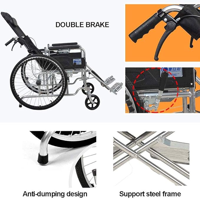 Portable Wheelchair Foldable Wheel Chair Recliner