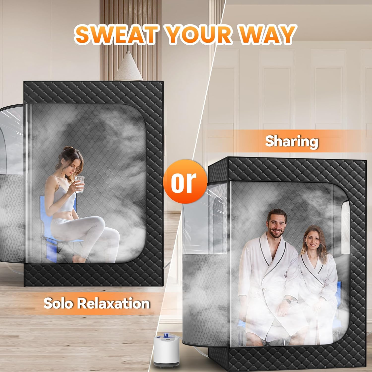Portable Steam Sauna Personal Home Spa 2 Person Sauna