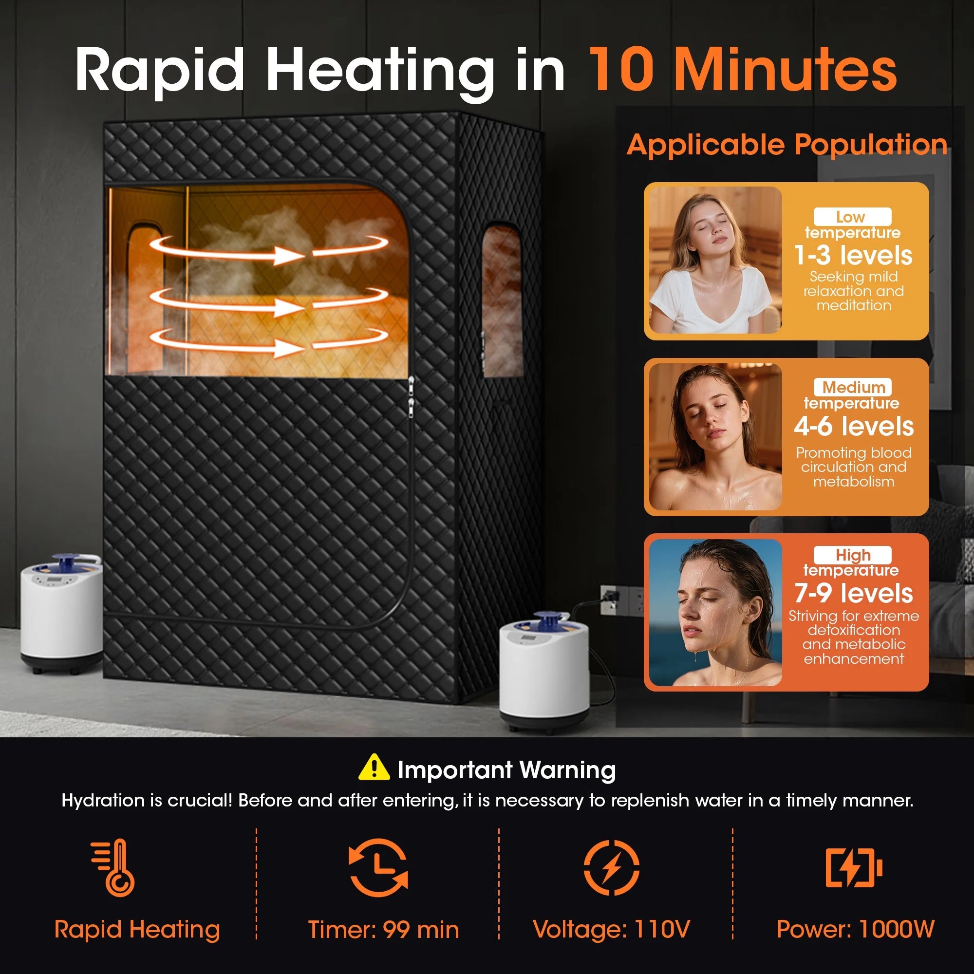 Portable Steam Sauna Personal Home Spa 2 Person Sauna