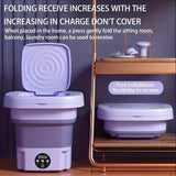 8L Foldable Washing Machine Mini Underwear Laundry Machine (Purple)