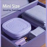 8L Foldable Washing Machine Mini Underwear Laundry Machine (Purple)