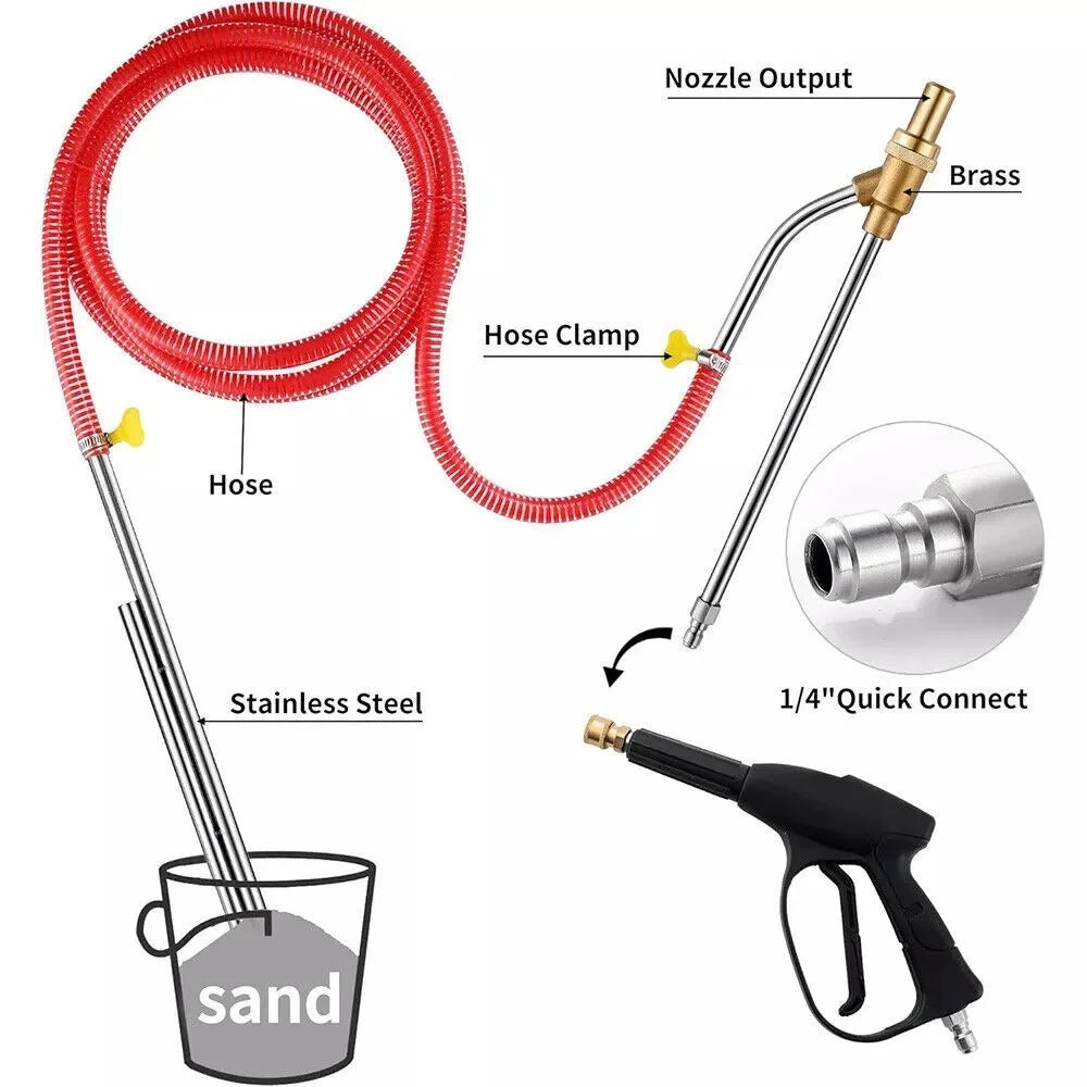 Pressure Washer Sandblasting Kit 1/4 Inch Sand Blaster